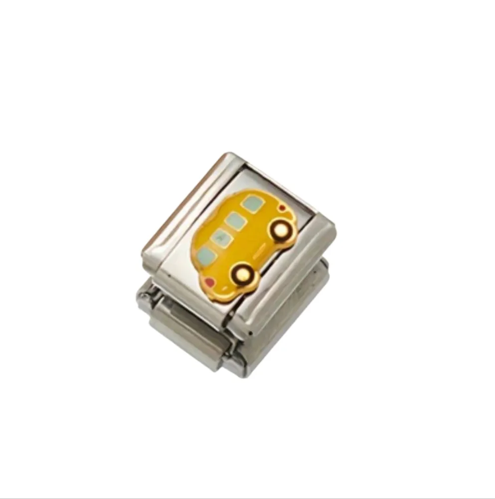 Charmlink Yellow School Bus DIY Personalized Composable‎ Italian Charm Bracelet